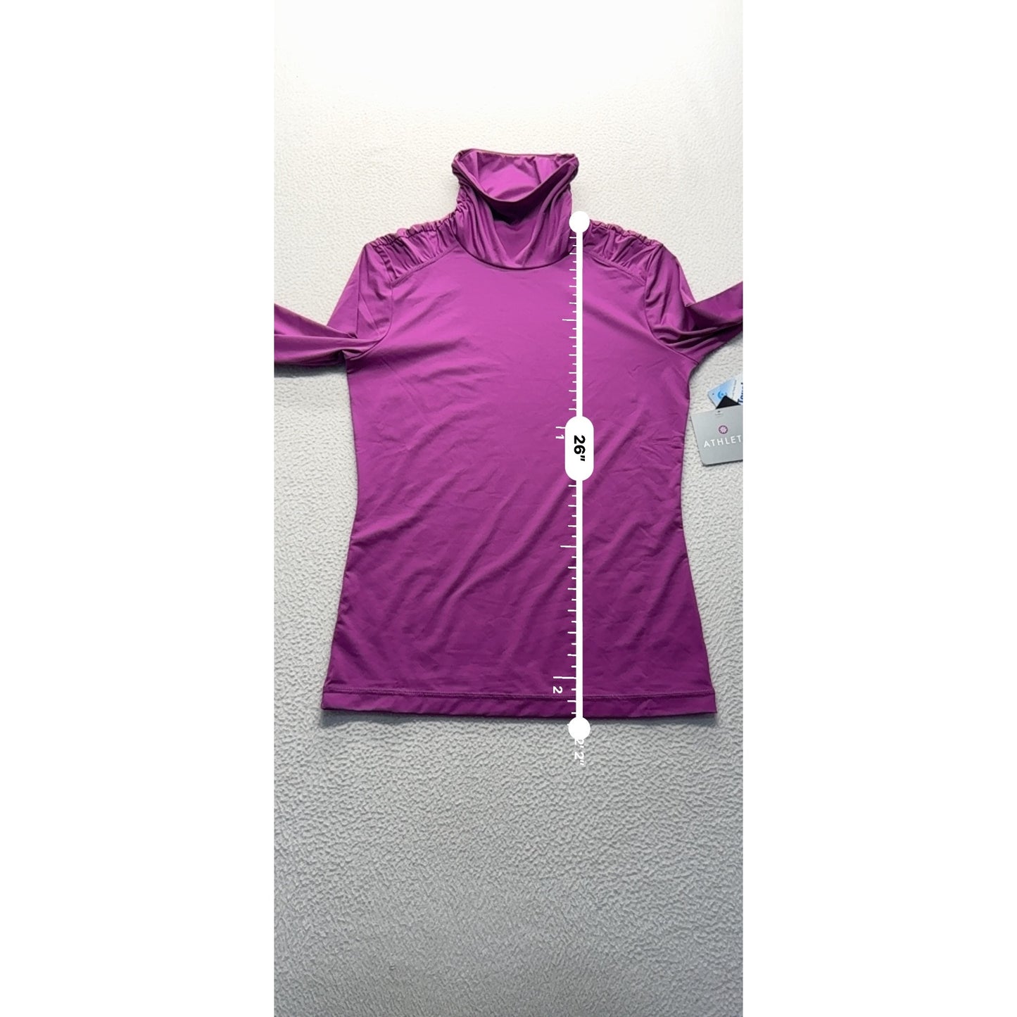 *NWT* Athleta Purple Ruched Shoulder Mock Neck Long Sleeve Top #9156