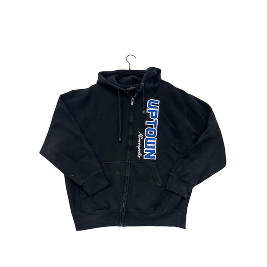 Uptown Minneapolis Black Zip-Up Hoodie Womens L By Cotton Heritage #6967