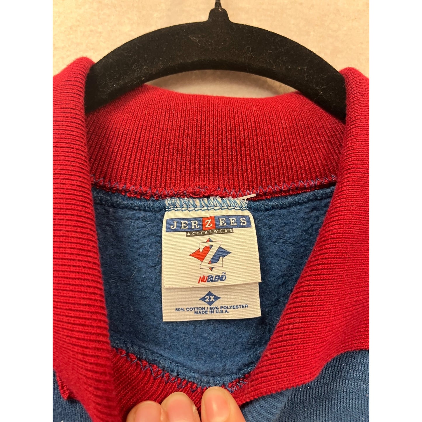 Vintage Jerzees 2X Blue Holiday Sweatshirt #992A