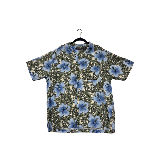 Ocean Pacific Mens XL Hawaiian Floral Button-Up #8086