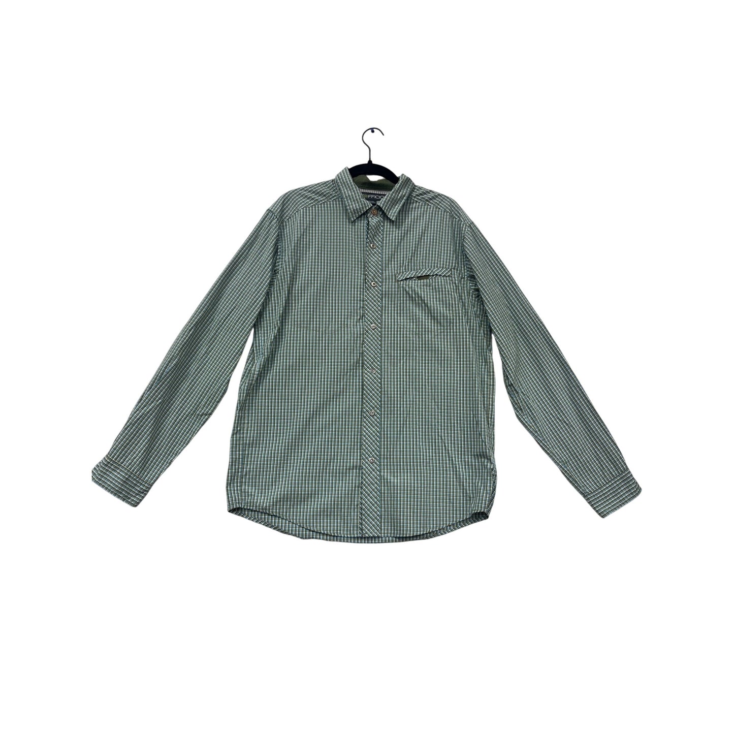 ExOfficio M Green Plaid Long Sleeve Shirt #670A