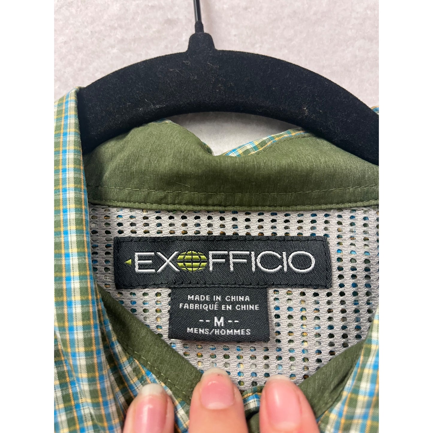 ExOfficio M Green Plaid Long Sleeve Shirt #670A