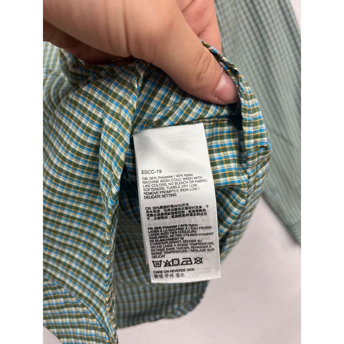 ExOfficio M Green Plaid Long Sleeve Shirt #670A