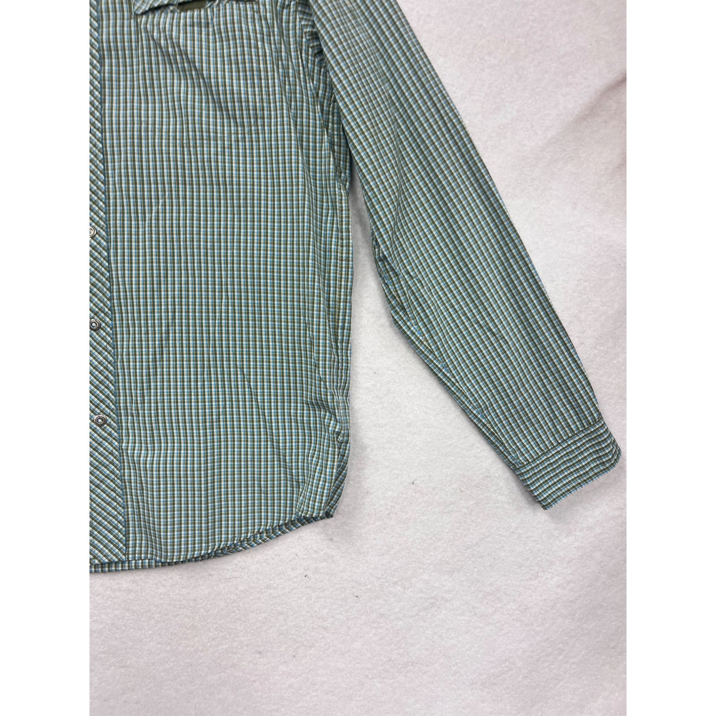 ExOfficio M Green Plaid Long Sleeve Shirt #670A
