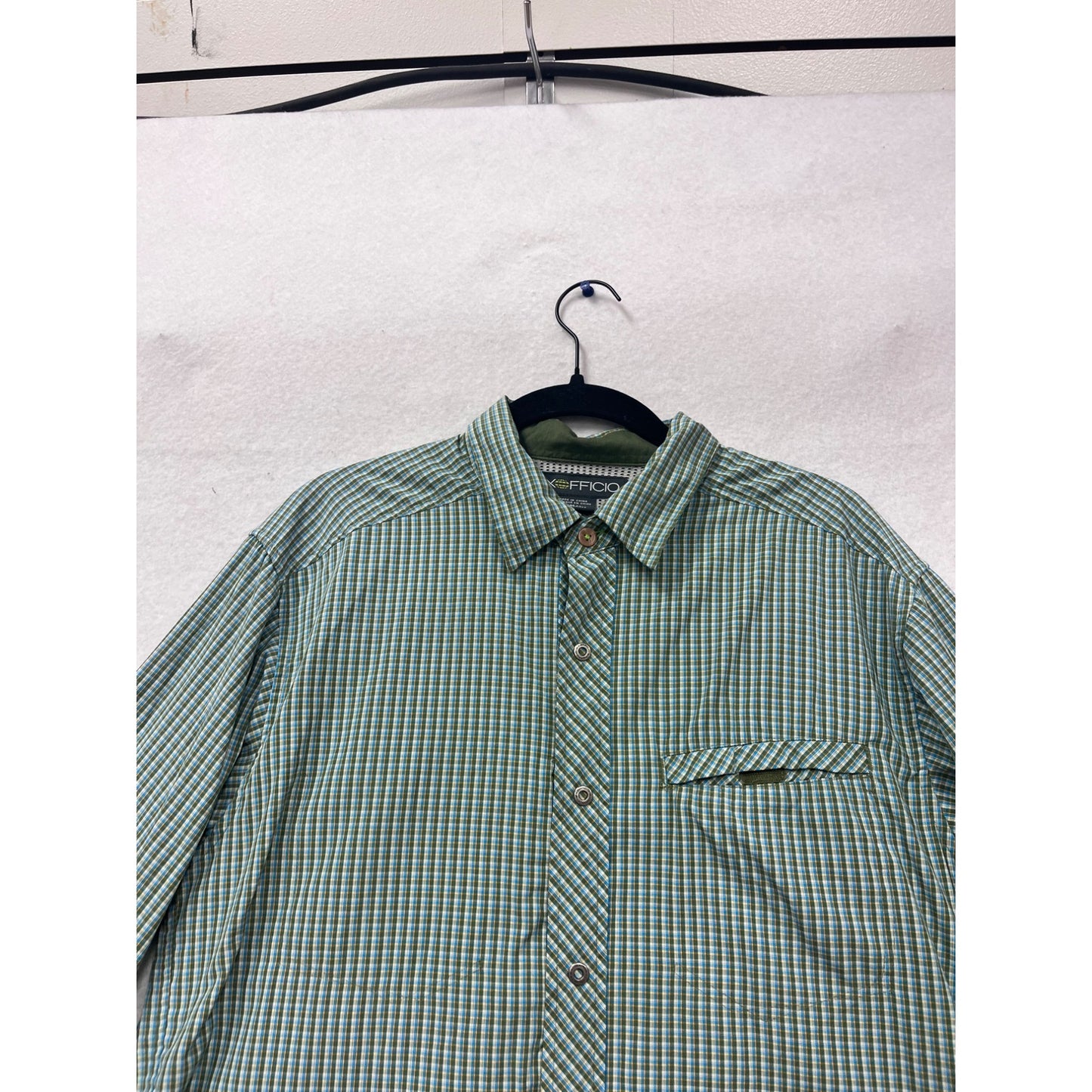 ExOfficio M Green Plaid Long Sleeve Shirt #670A