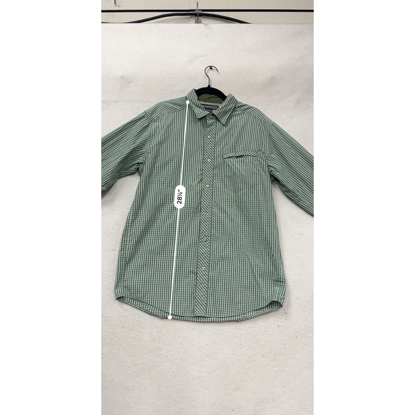 ExOfficio M Green Plaid Long Sleeve Shirt #670A