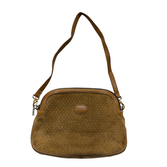 Vintage Tan Shoulder Bag With Woven Design #7599