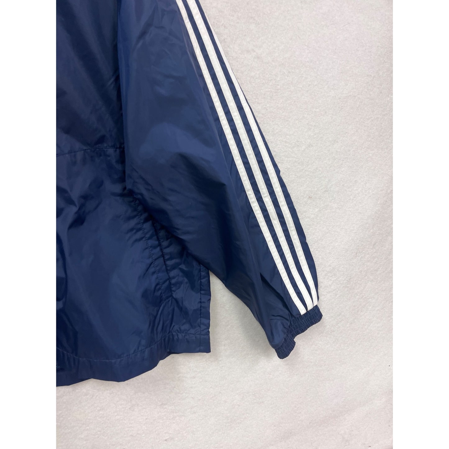 Adidas Large Navy Hooded Windbreaker Jacket #102A