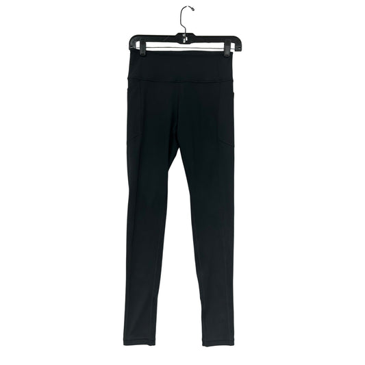 Womens Black High-Waisted Active Leggings With Pockets Size S #6593