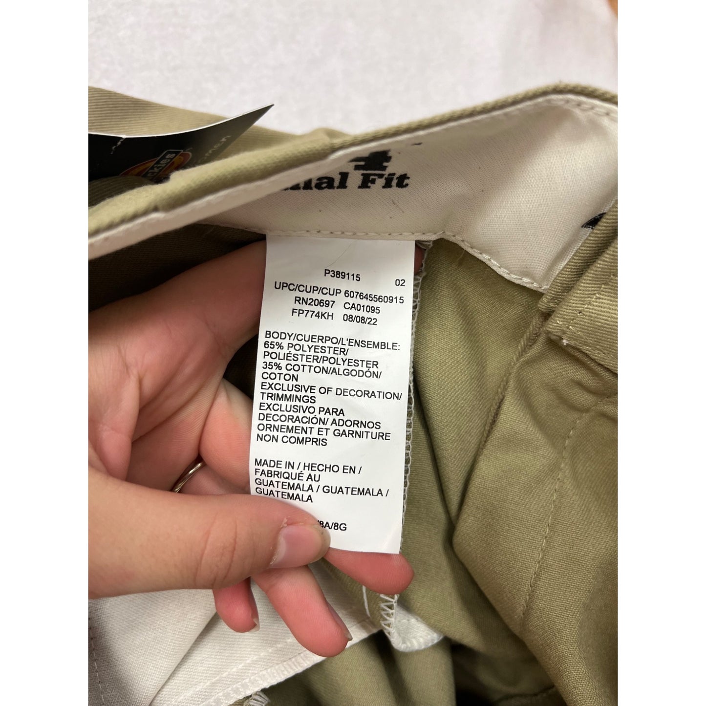 Dickies 774 Work Pant Low Rise Straight Leg Khaki Size 8T #8820