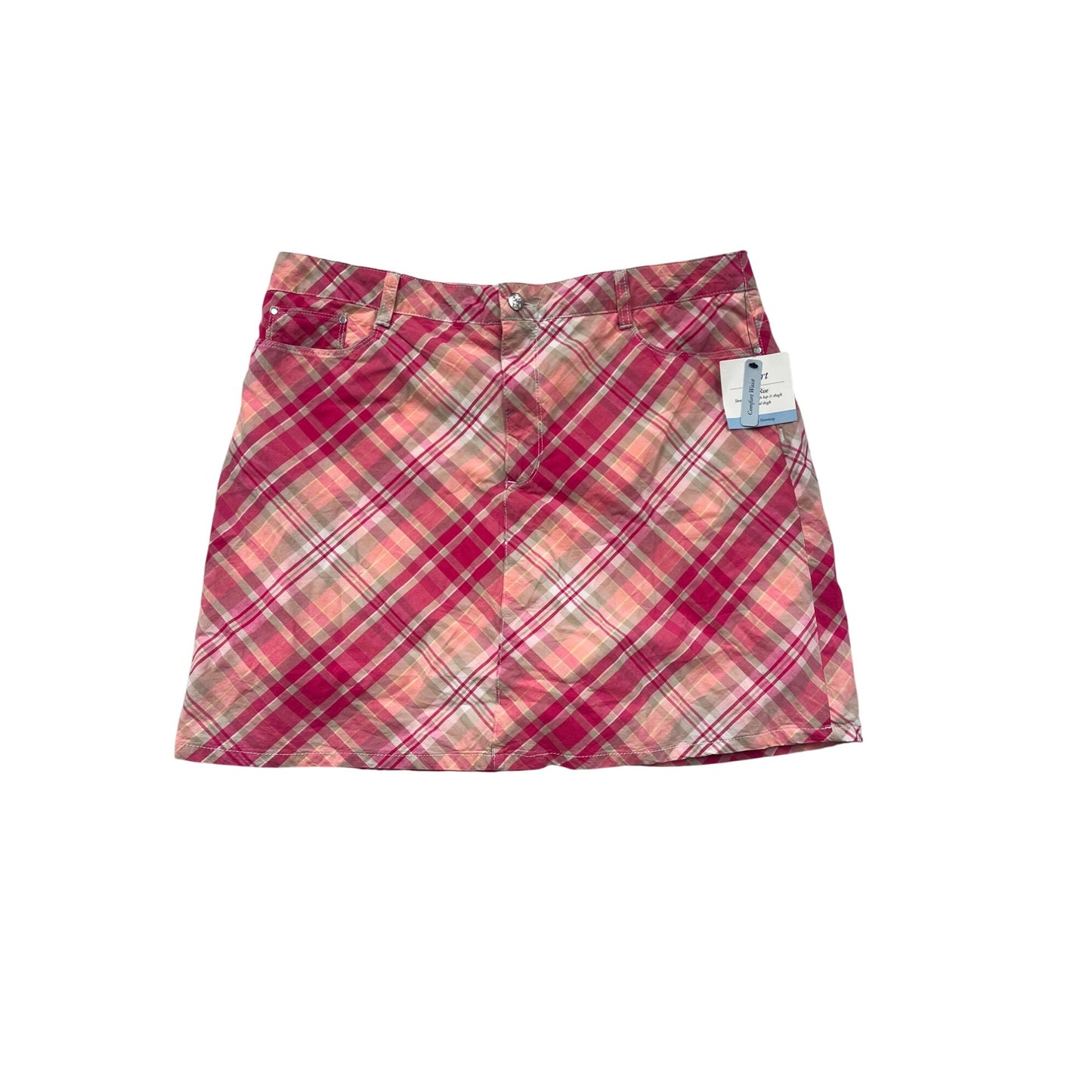 Women's Y2K Croft & Barrow Classic Fit Pink Plaid Skort #6020