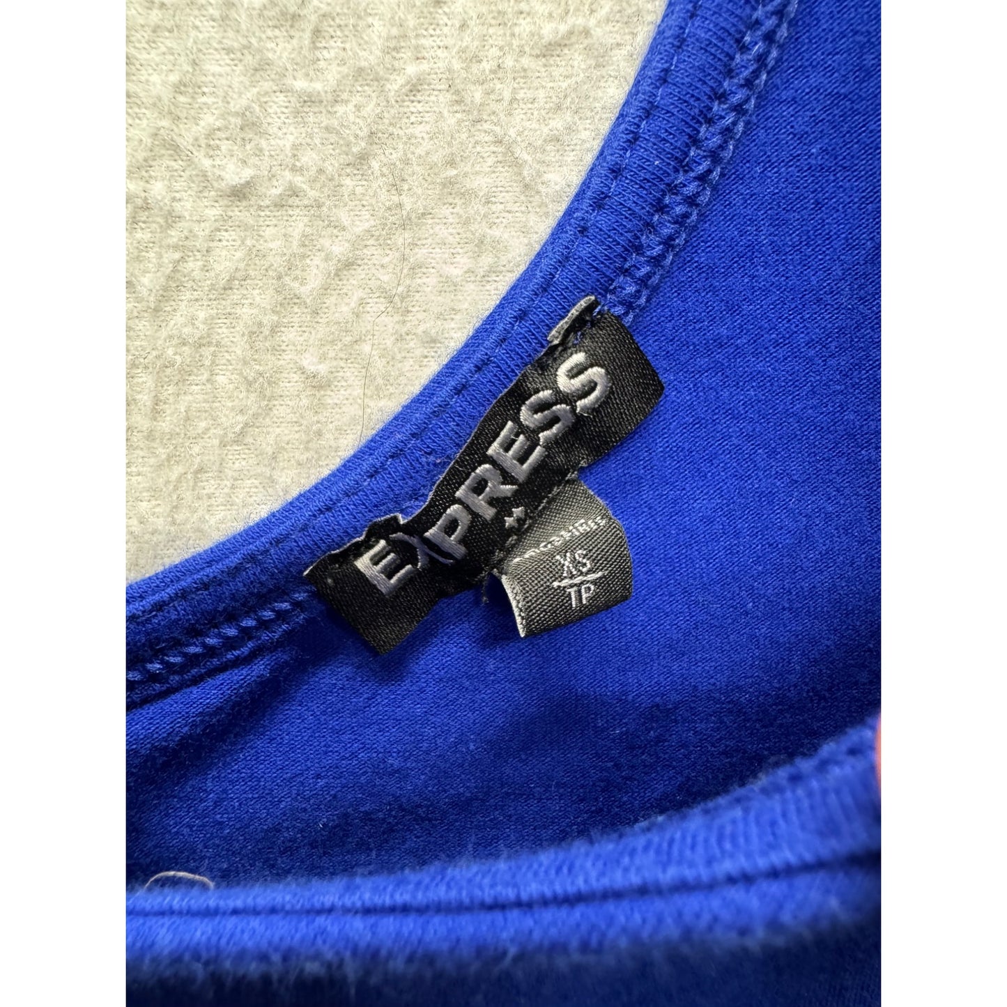 Express Royal Blue Long Sleeve Peplum Top With Back Zipper Detail XS #9282