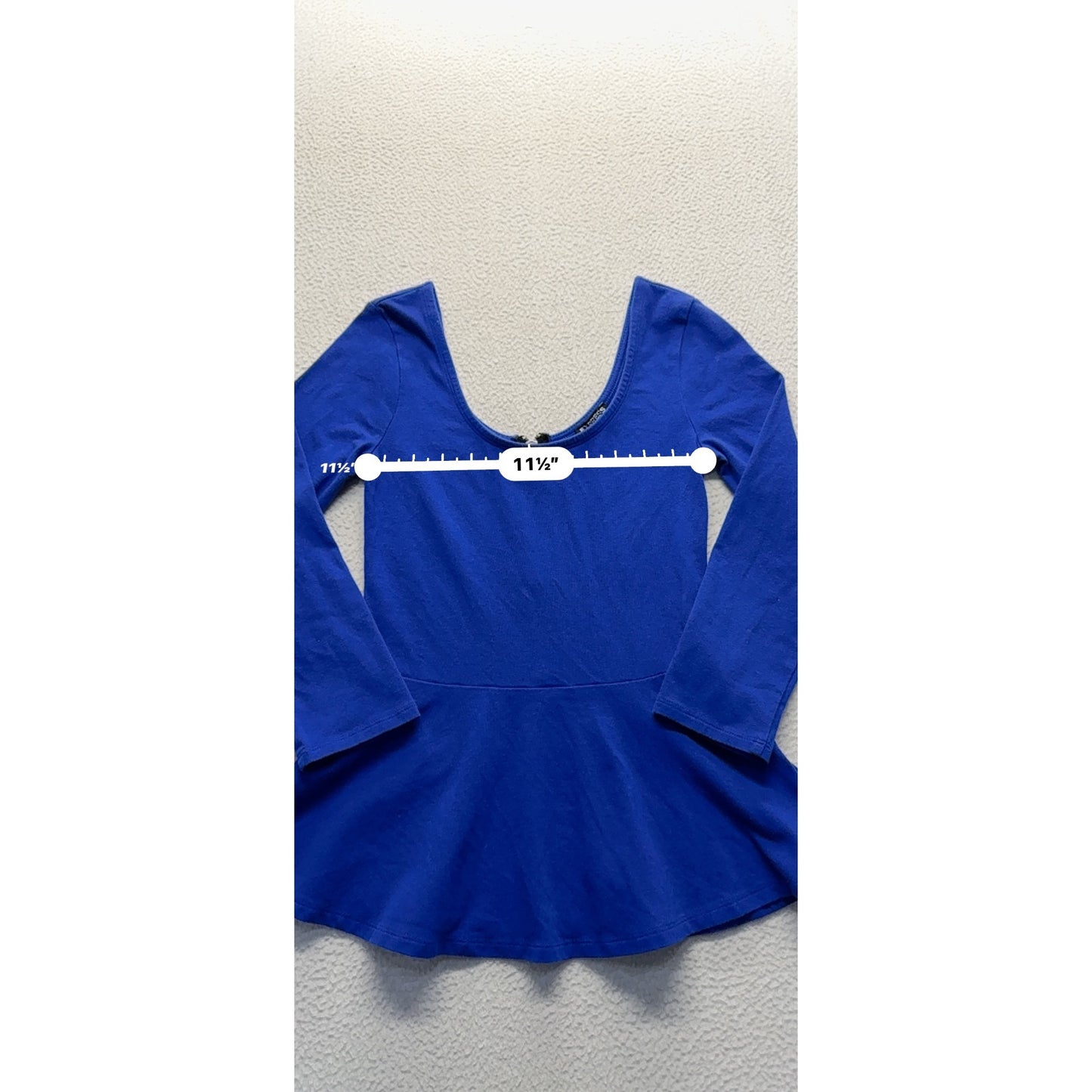 Express Royal Blue Long Sleeve Peplum Top With Back Zipper Detail XS #9282