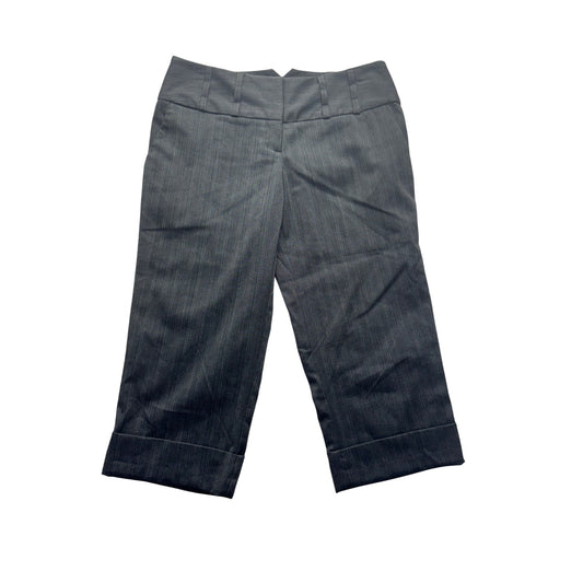 No Boundaries Gray Pinstripe Cropped Pants Juniors Size 3 Polyester Blend #9258