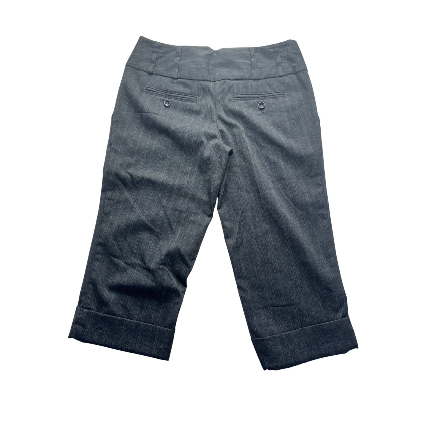 No Boundaries Gray Pinstripe Cropped Pants Juniors Size 3 Polyester Blend #9258