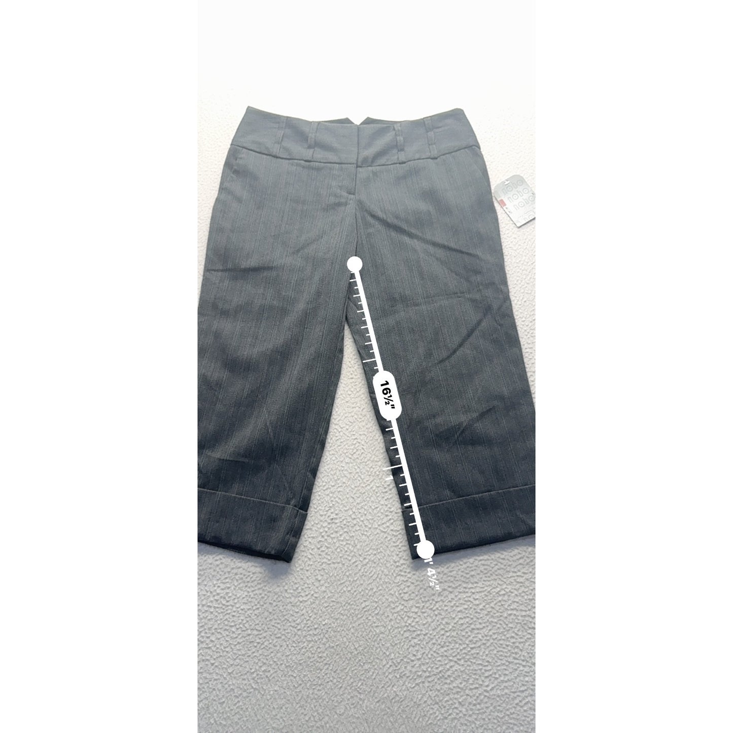 No Boundaries Gray Pinstripe Cropped Pants Juniors Size 3 Polyester Blend #9258