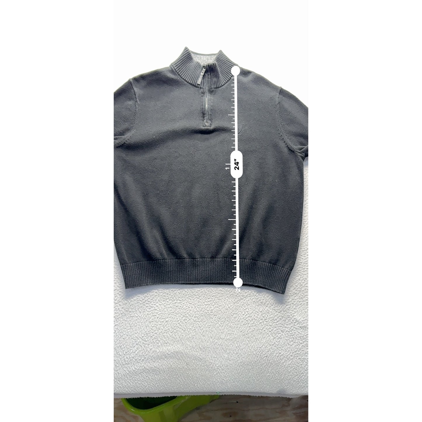 Nautica Mens Black Half-Zip Cotton Sweater Ribbed Collar & Cuffs Size M 9429