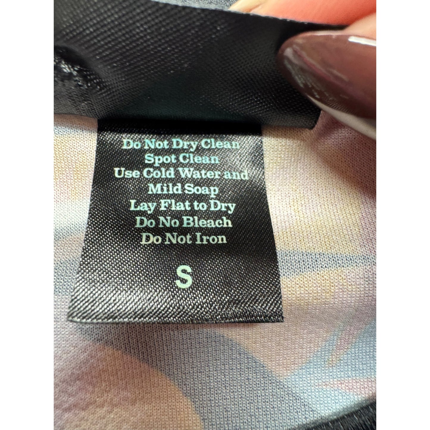 Alexandra Collection Floral & Striped Long Sleeve Top S Black 245B