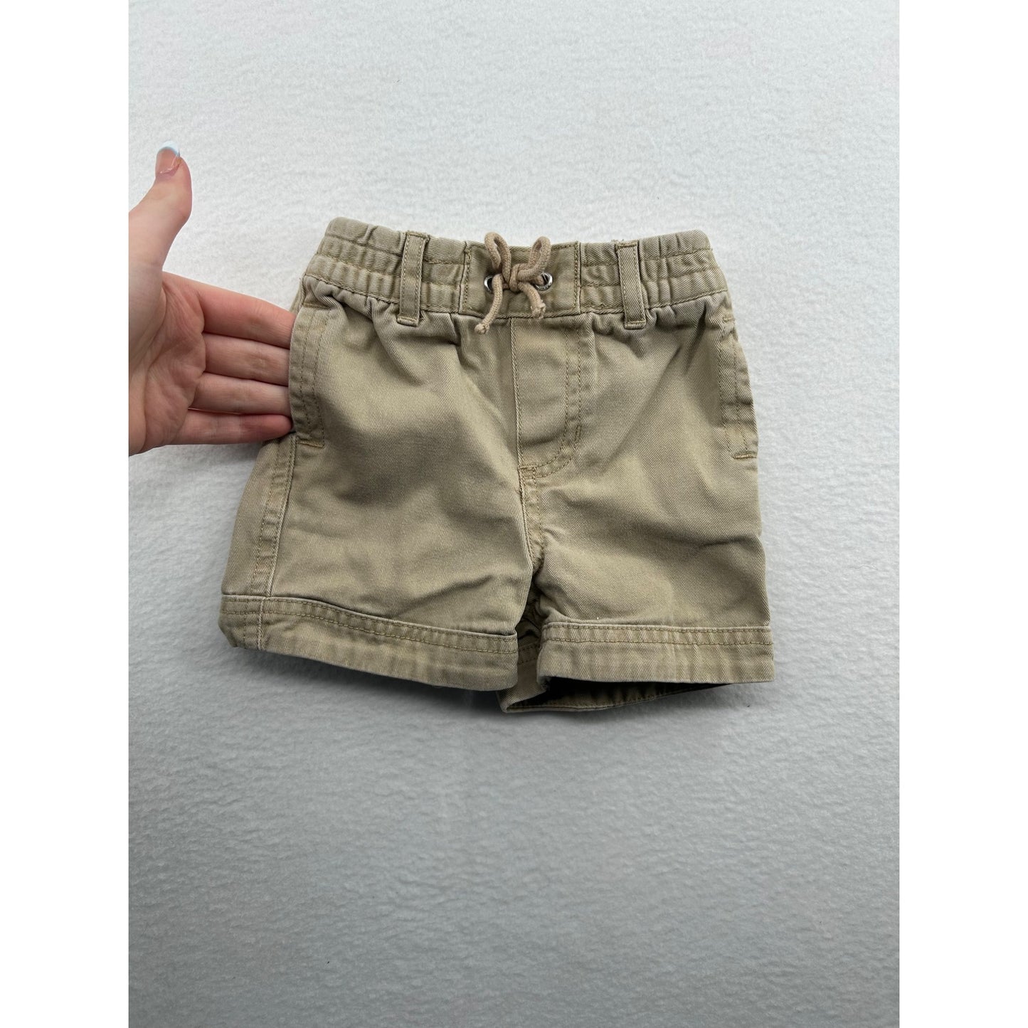 Ralph Lauren Baby Khaki Elastic Waist Shorts With Drawstring #6476