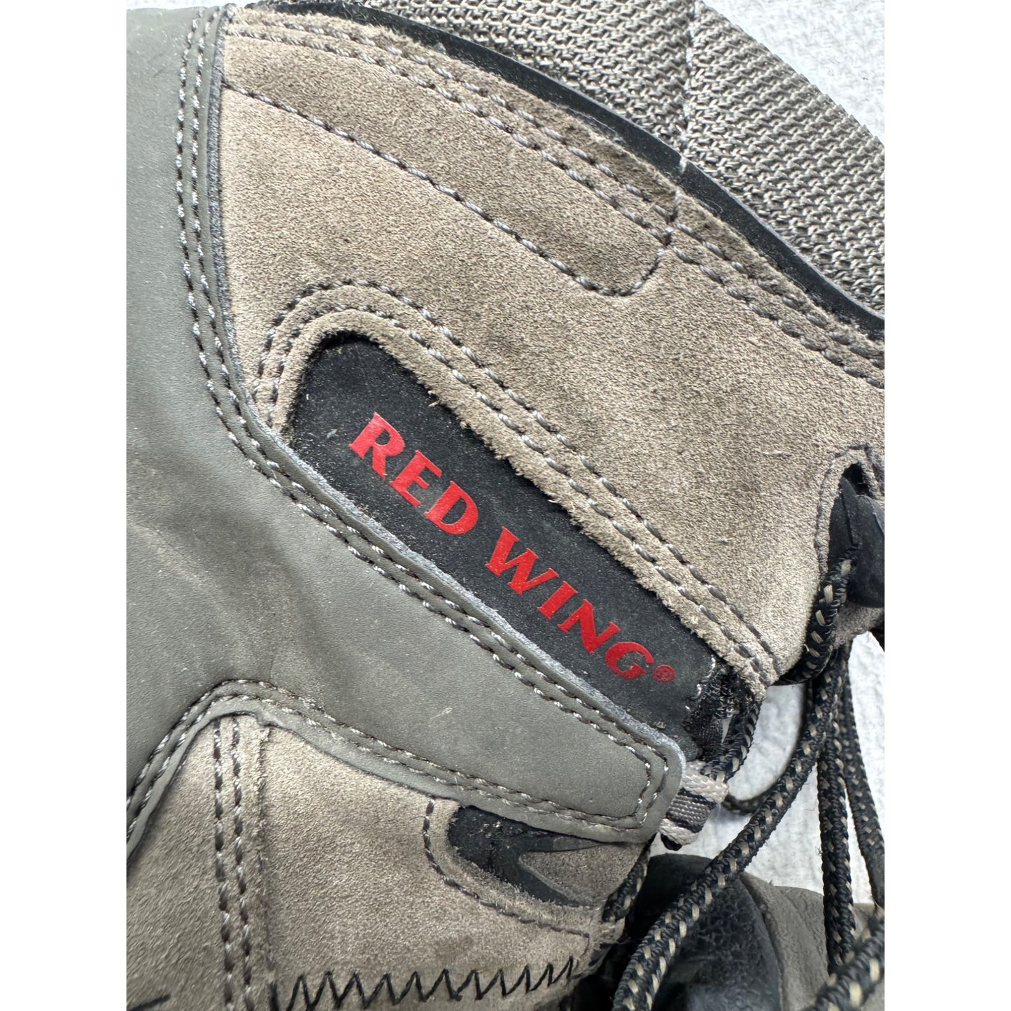 Red Wing Suede Hiking Boots Gray/Black Lace-Up Non-Slip Sole Size 9 #144B