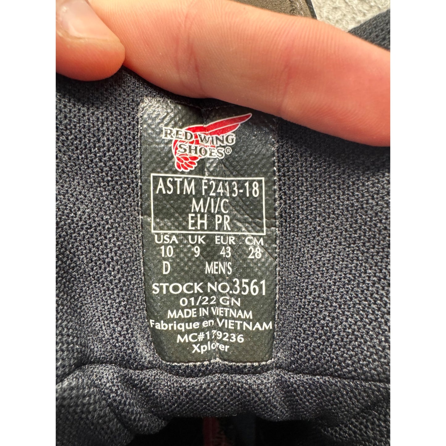 Red Wing Suede Hiking Boots Gray/Black Lace-Up Non-Slip Sole Size 9 #144B