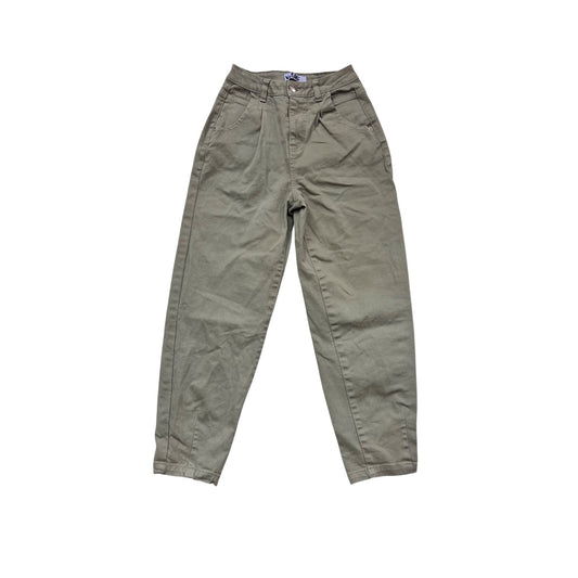 Violeta By Mango Olive High-Waisted Tapered Pants Size 0 #950A
