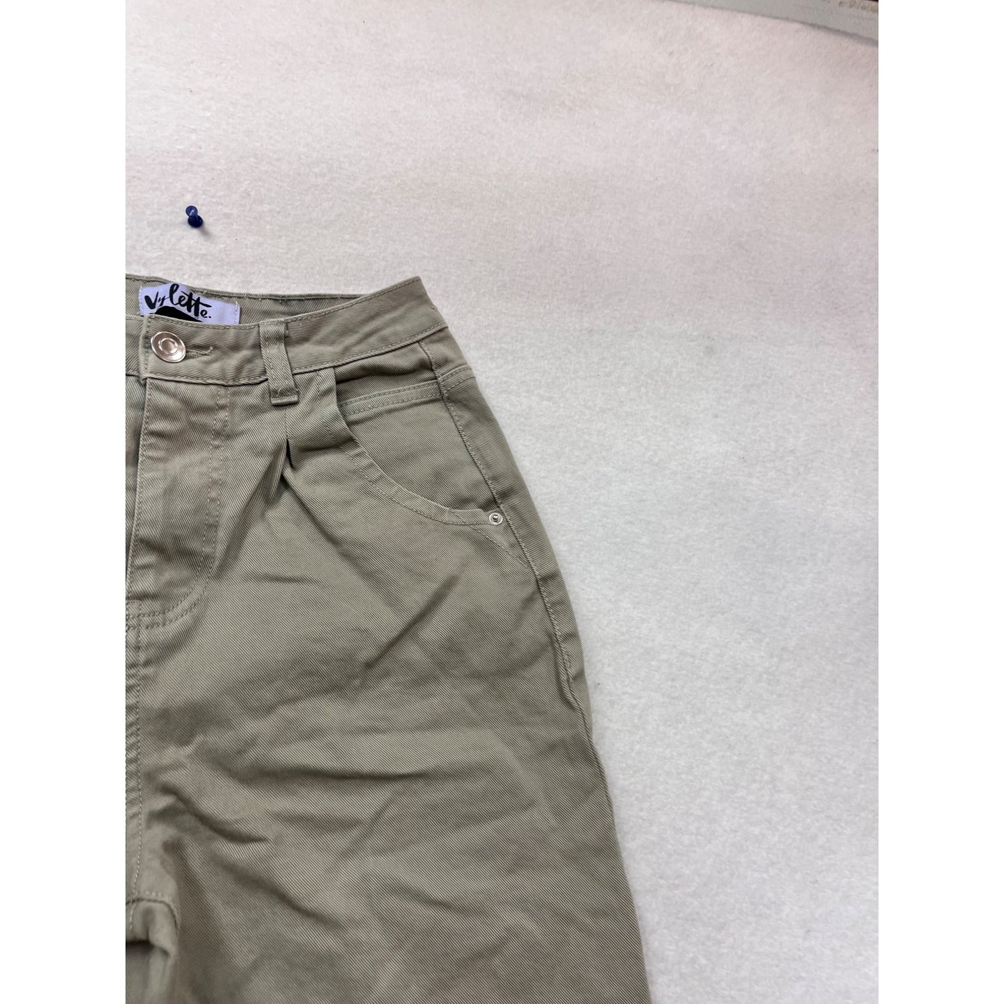 Violeta By Mango Olive High-Waisted Tapered Pants Size 0 #950A