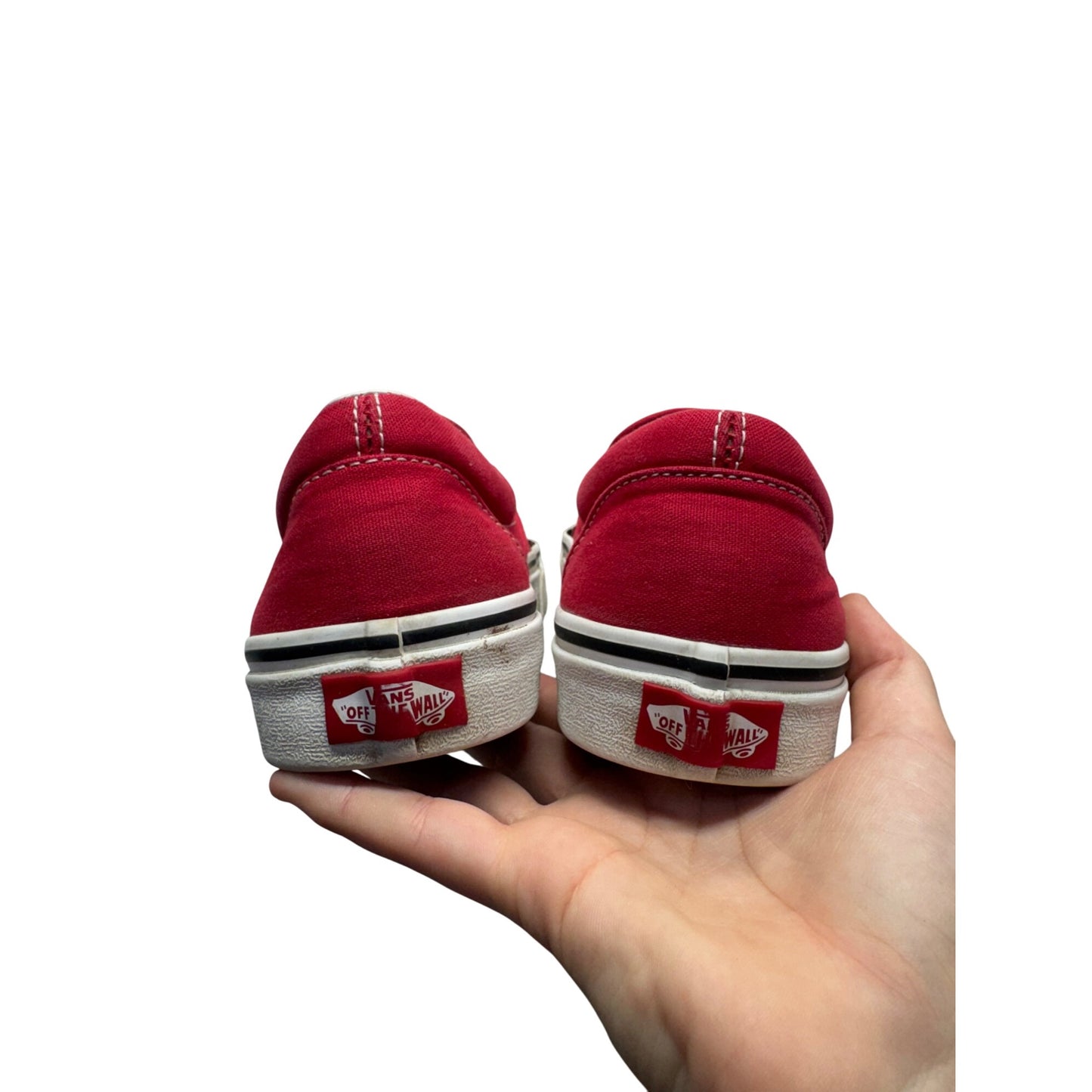Vans Slip-On Red Flame Checkerboard Canvas Shoes Casual Skate Sneakers #9620