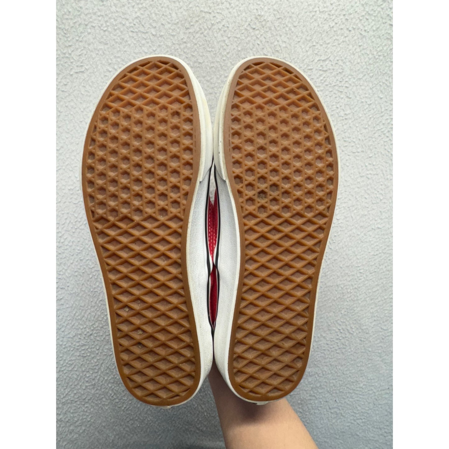 Vans Slip-On Red Flame Checkerboard Canvas Shoes Casual Skate Sneakers #9620