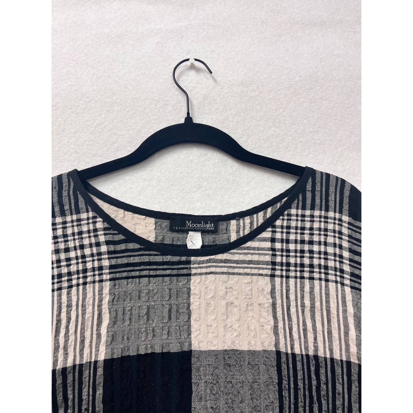 Plaid Moonlight Large Textured Checkered Dress #8512