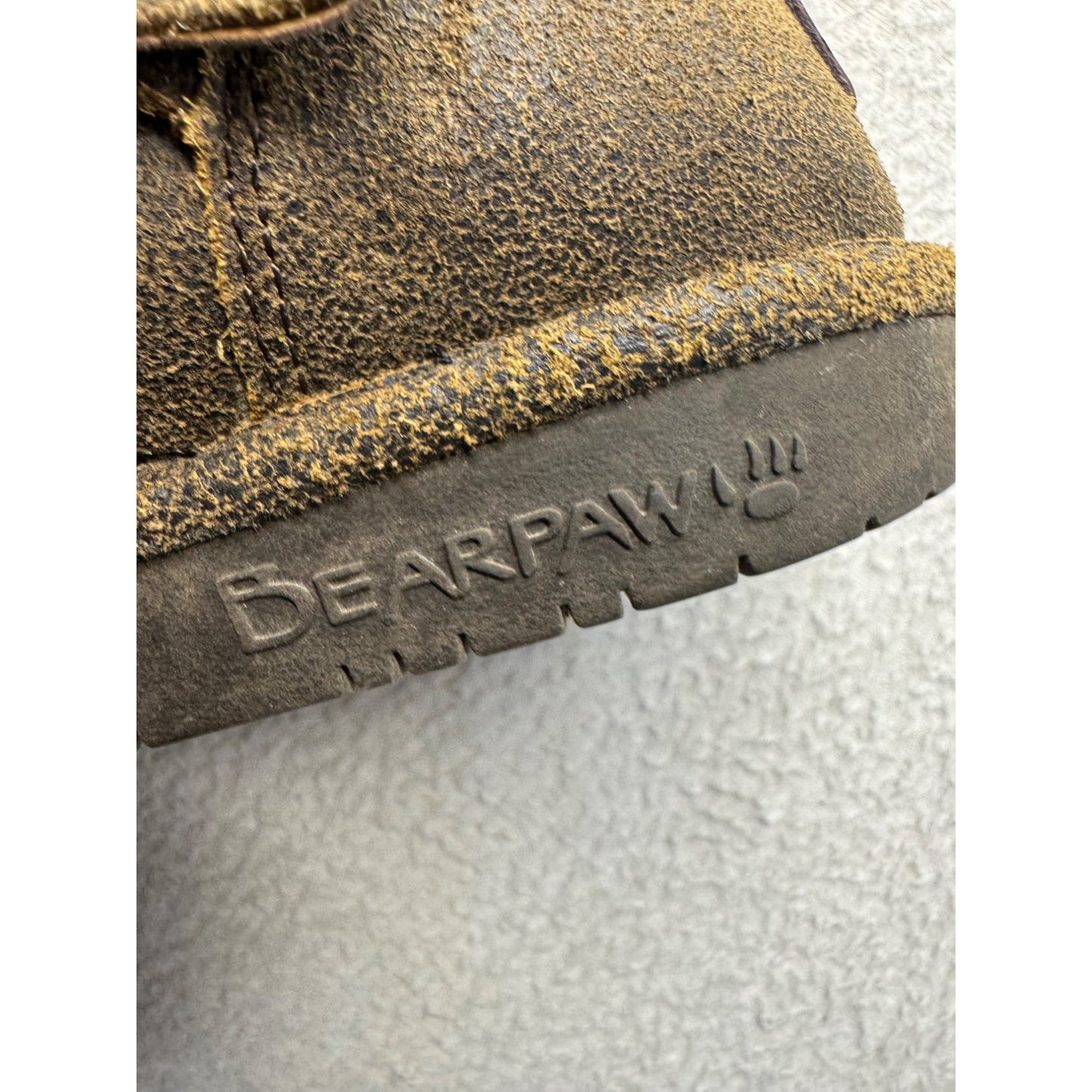 Bearpaw Brown Suede Winter Boots With Shearling Lining & Buckle Size 8 #135B