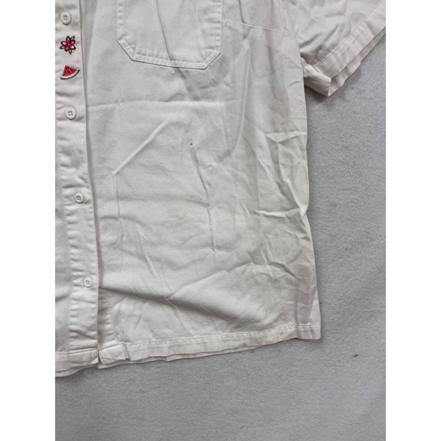 C.J. Banks Embroidered Watermelon & Daisy Button-Up Shirt 1X #615A