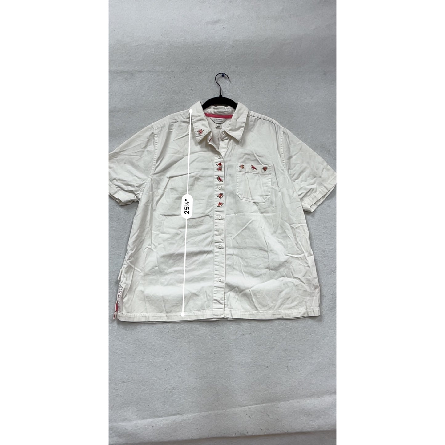 C.J. Banks Embroidered Watermelon & Daisy Button-Up Shirt 1X #615A