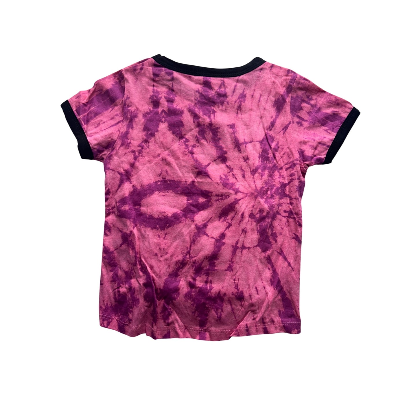 Drippin In Melanin Pink Sparkle Tie-Dye Graphic Tee Front Knot Size 7/8 #9333