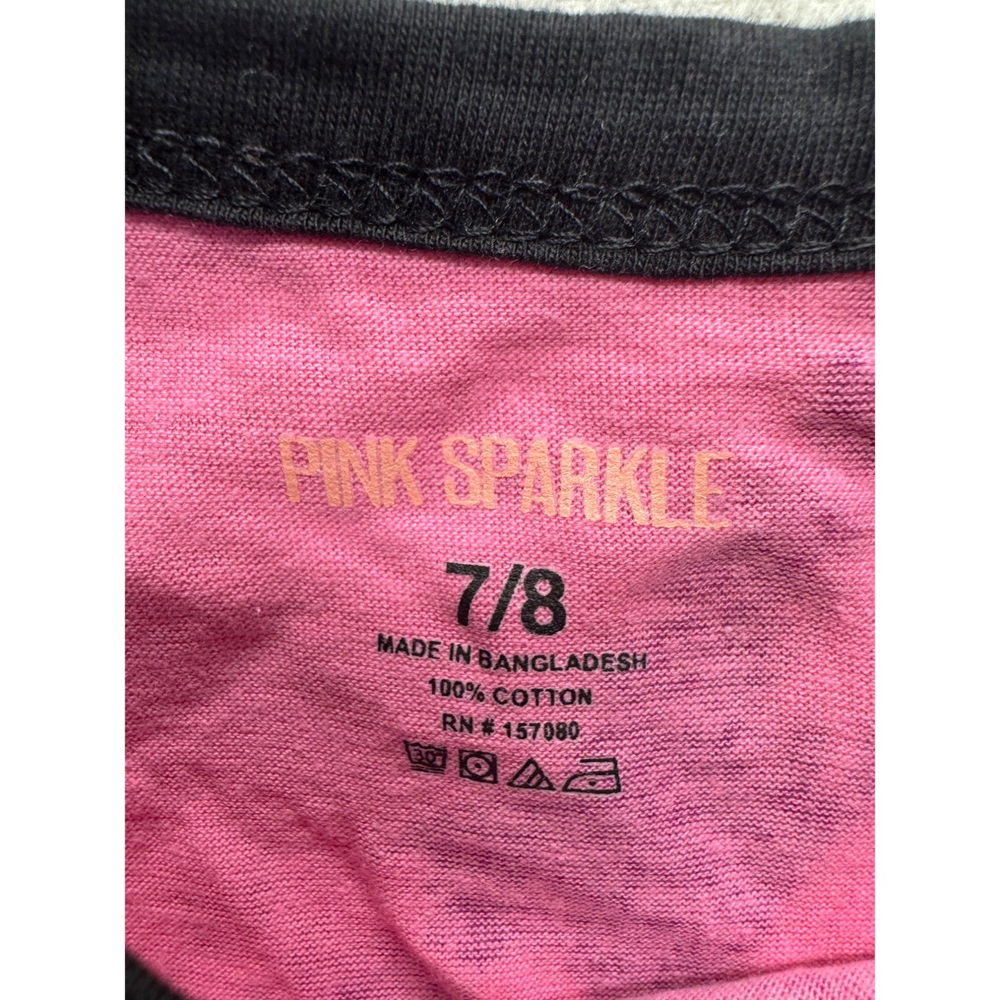 Drippin In Melanin Pink Sparkle Tie-Dye Graphic Tee Front Knot Size 7/8 #9333
