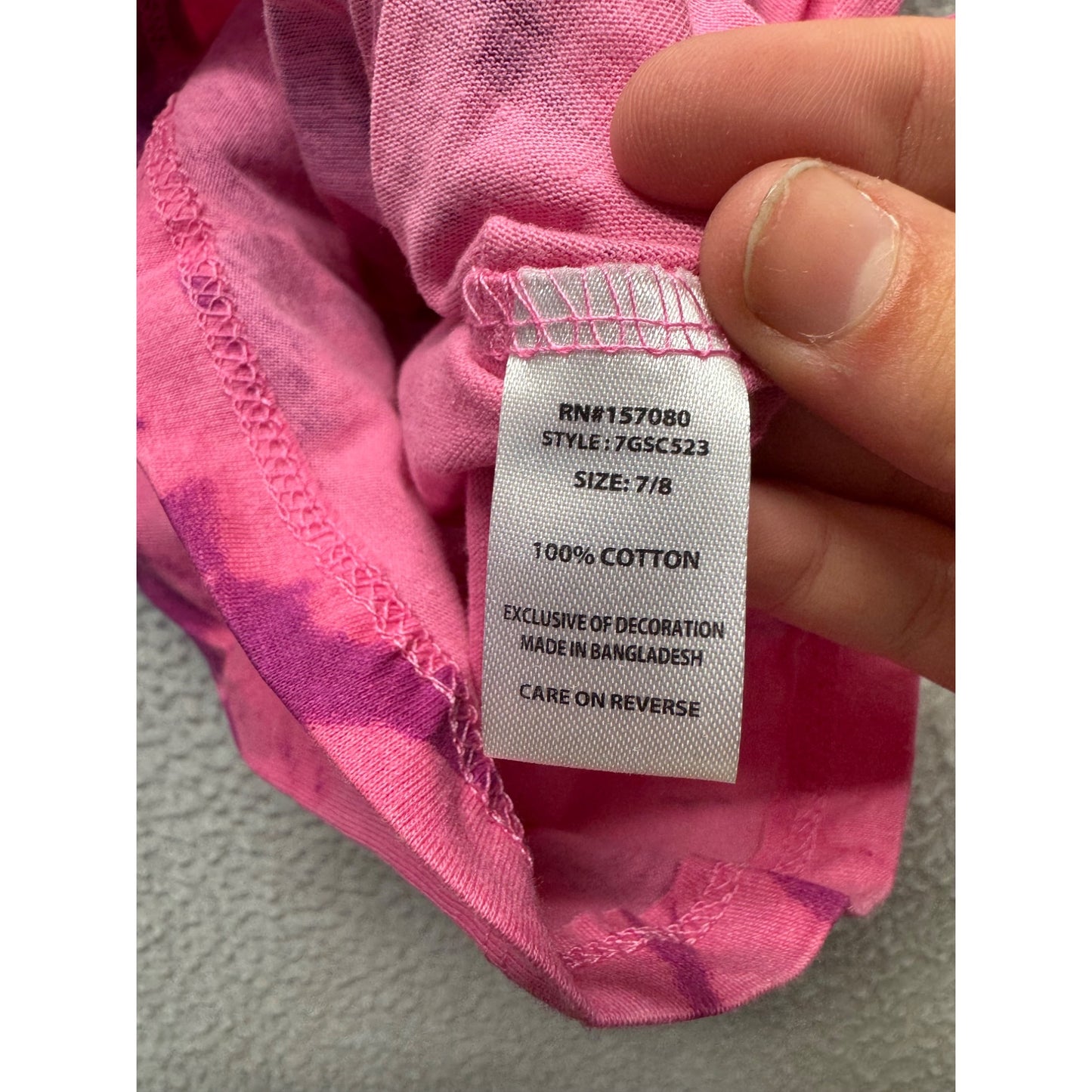 Drippin In Melanin Pink Sparkle Tie-Dye Graphic Tee Front Knot Size 7/8 #9333