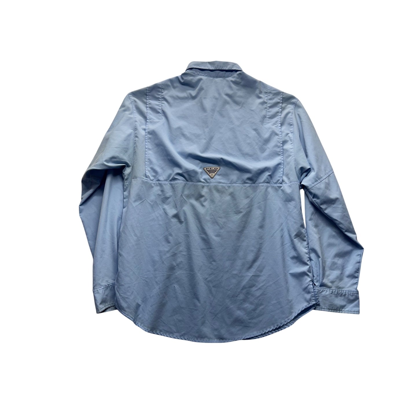 Columbia Pfg Performance Fishing Gear Omni-Shade Vented Blue Long Sleeve #9591