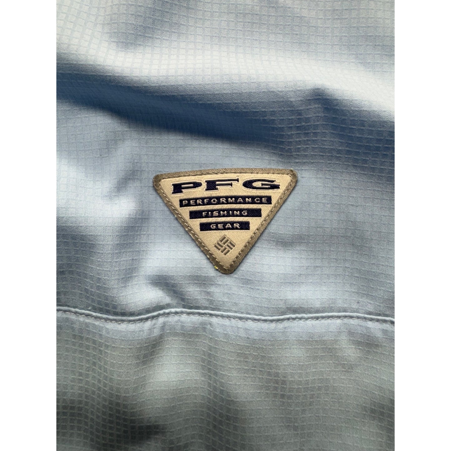 Columbia Pfg Performance Fishing Gear Omni-Shade Vented Blue Long Sleeve #9591