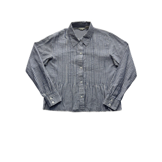 Orvis Blue & White Striped Cotton Shirt S #223B