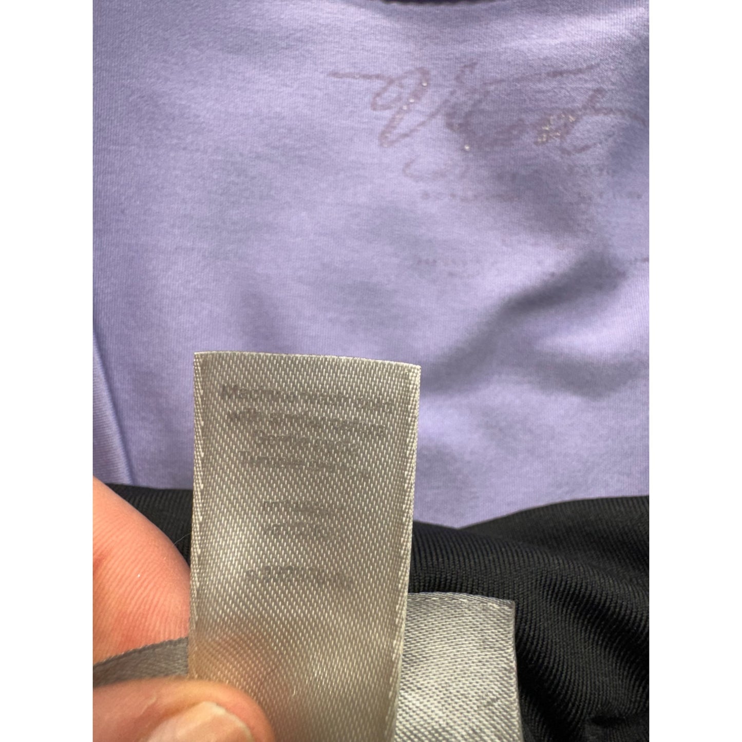 Lavender V-Neck Athletic Top & Black Wide-Leg Workout Pants Set 14/16 #9929