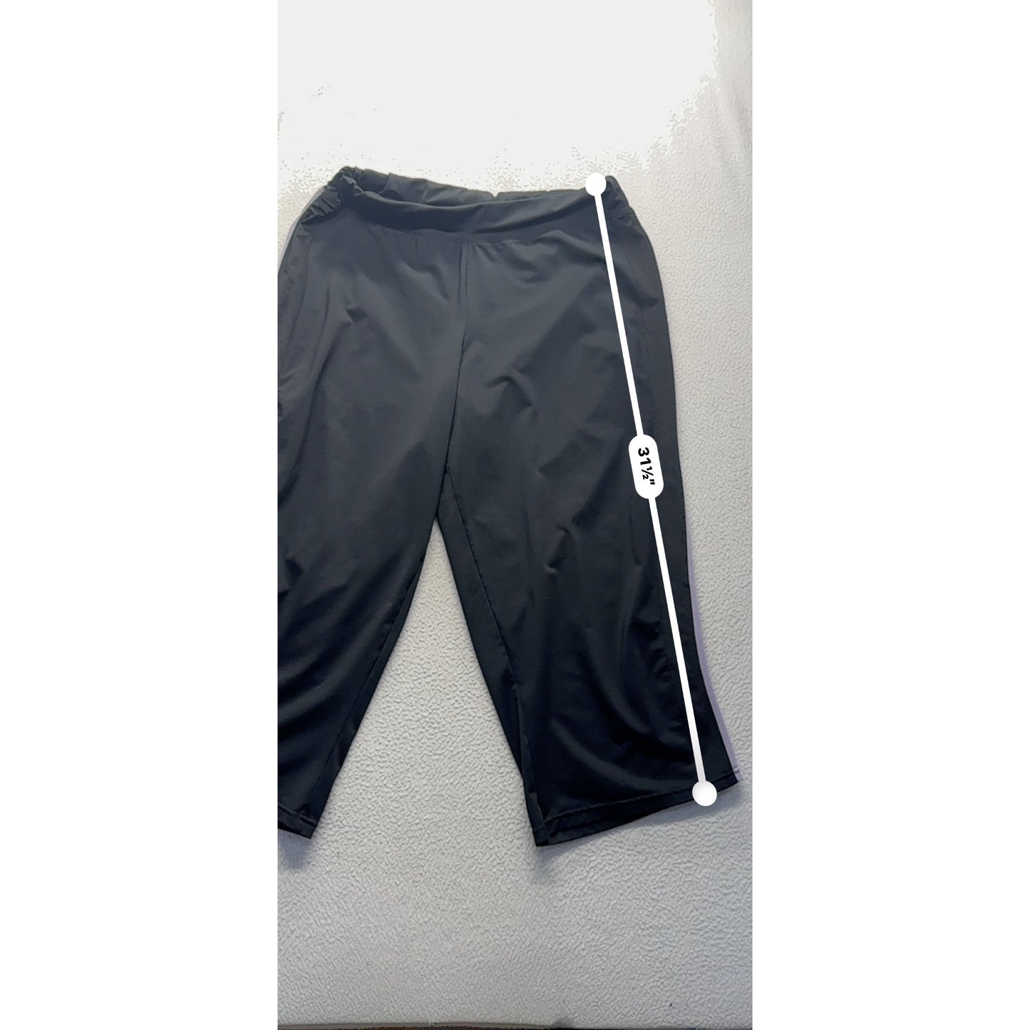 Lavender V-Neck Athletic Top & Black Wide-Leg Workout Pants Set 14/16 #9929