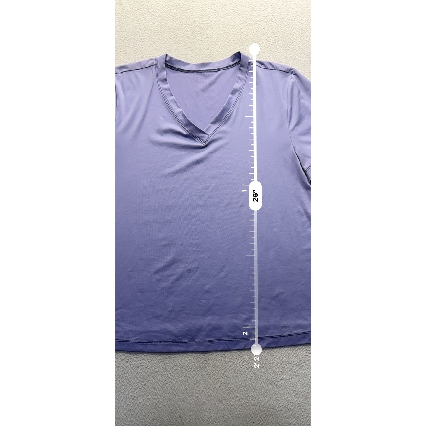 Lavender V-Neck Athletic Top & Black Wide-Leg Workout Pants Set 14/16 #9929