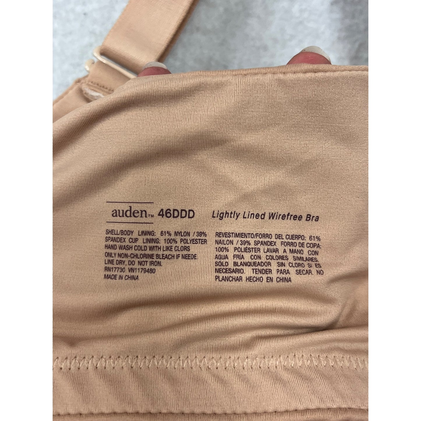 Lightly Lined Wirefree Bra Auden 46DDD #27A