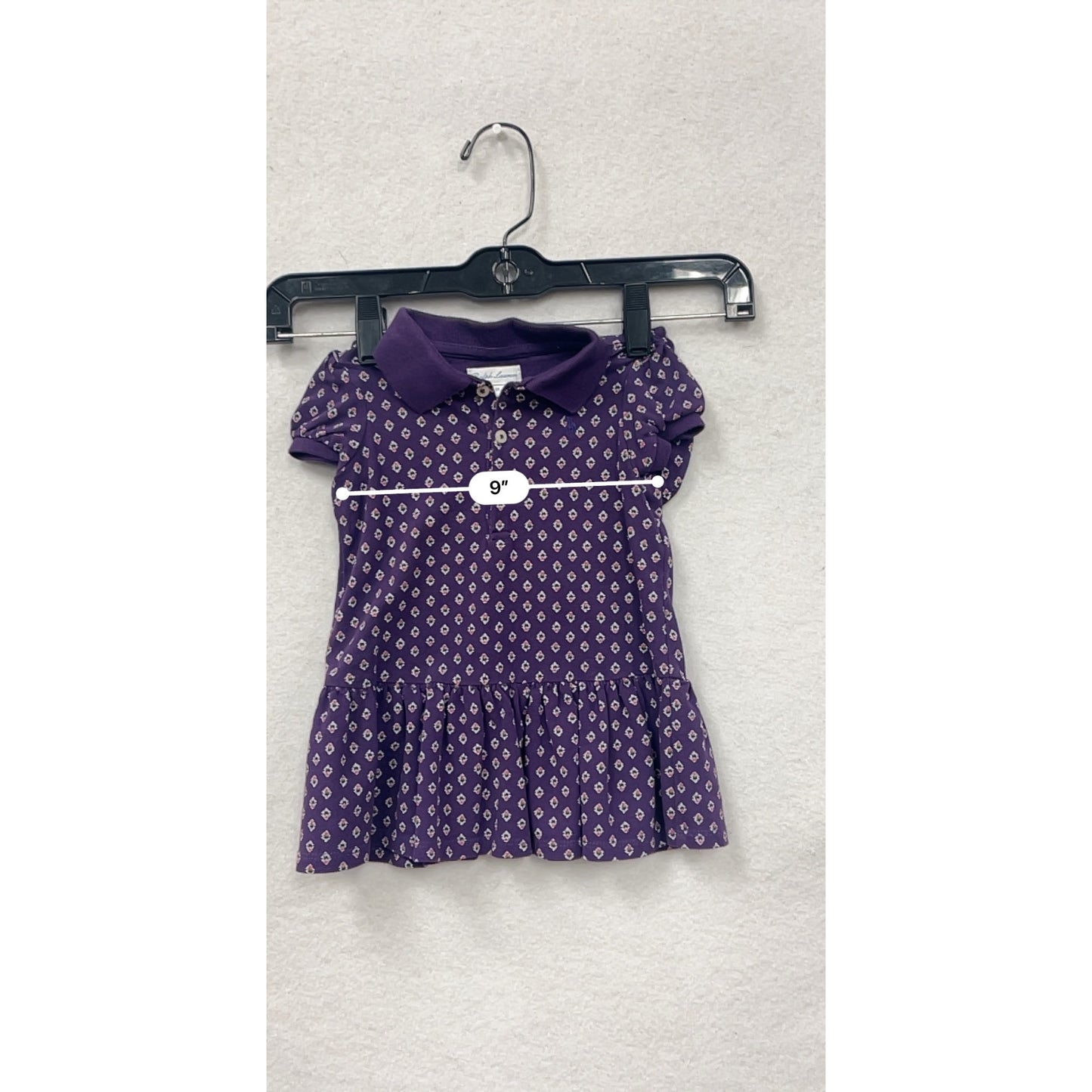Ralph Lauren Baby Girl 9M Purple Printed Polo Dress Set #8004