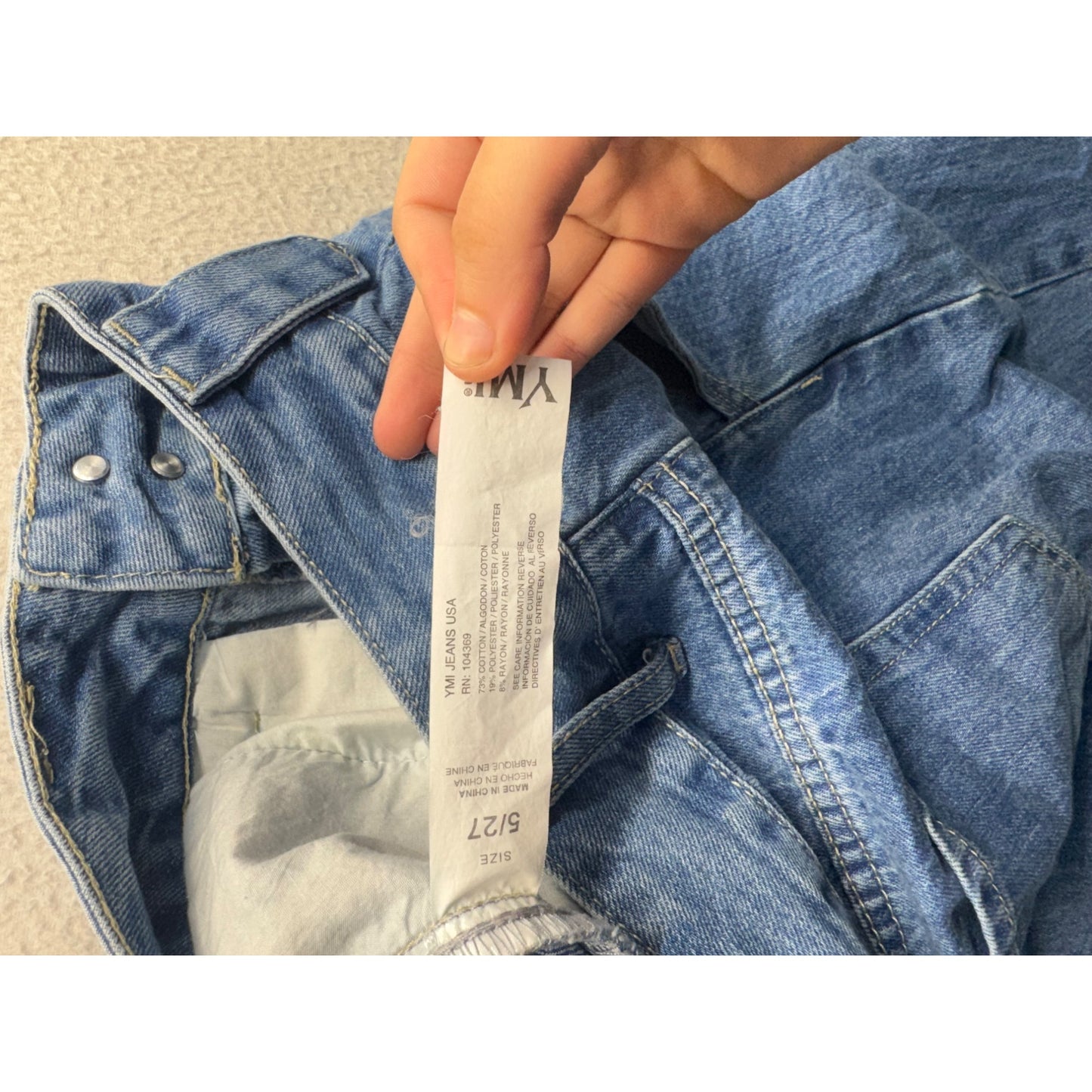 YMI Dream Authentic Denim High Waist Tapered Jeans Size 27 Blue #9660