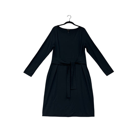J.Jill Wearever Collection Womens Black Long-Sleeve Belted Midi Dress M #68A