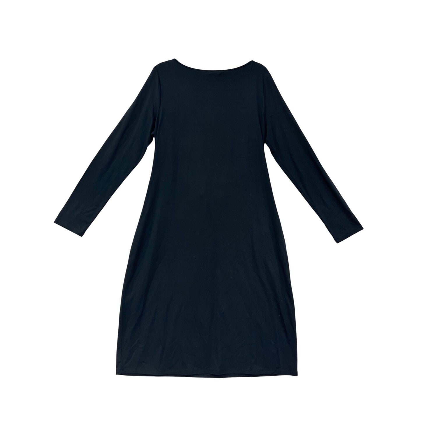 J.Jill Wearever Collection Womens Black Long-Sleeve Belted Midi Dress M #68A