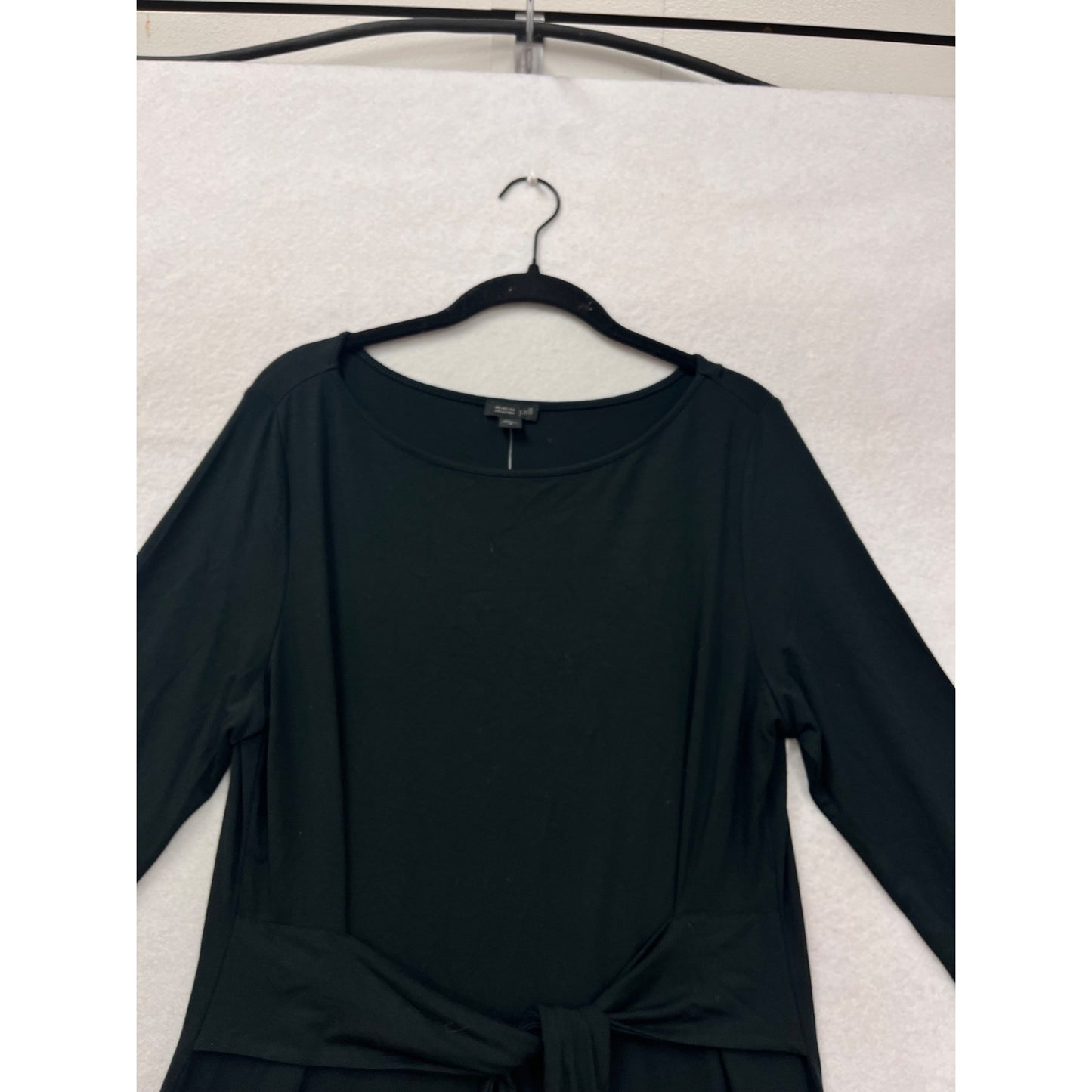 J.Jill Wearever Collection Womens Black Long-Sleeve Belted Midi Dress M #68A