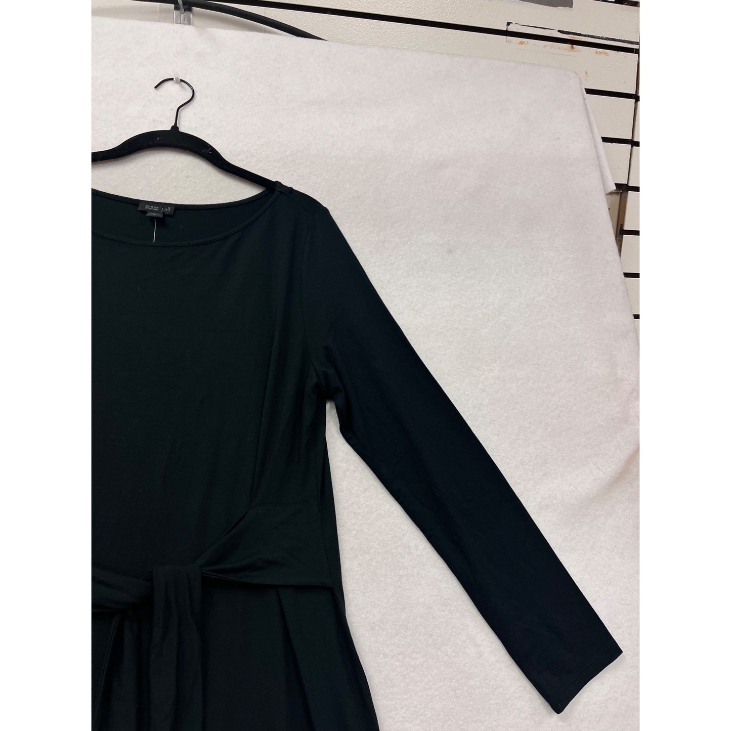 J.Jill Wearever Collection Womens Black Long-Sleeve Belted Midi Dress M #68A