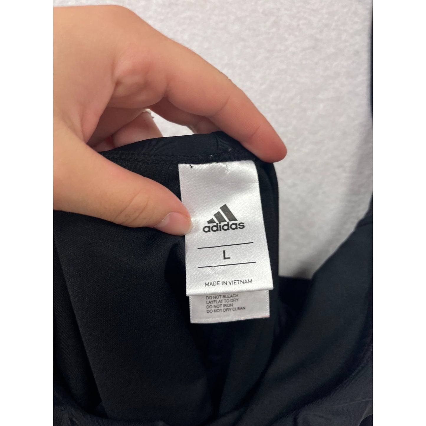 Adidas Large Black One-Piece Swimsuit With White Stripes #469A